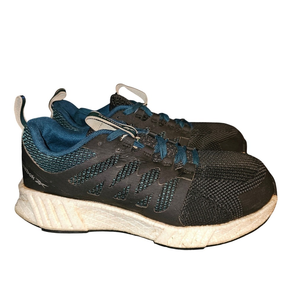 Safety Toe Composite Reebok Women's ASTM‎ F2413 18 Black Teal Athletic Shoes - Picture 6 of 7
